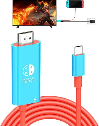 USB C to HDMI Adapter Cable Compatible with Nintendo Switch, Type-C to HDMI Conversion Cable Replaces The Switch Docking Station for TV Projection Screen, Nintendo Switch OLED Dock in Kuwait