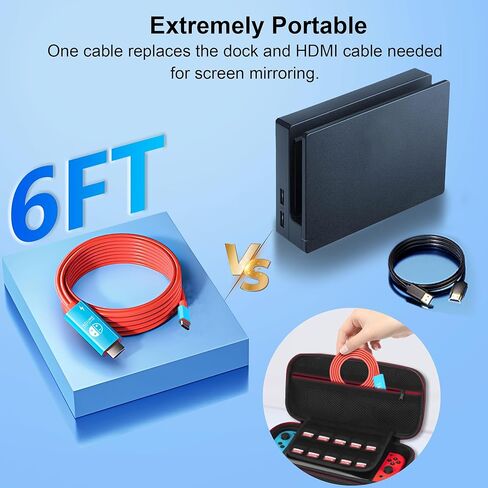 USB C to HDMI Adapter Cable Compatible with Nintendo Switch, Type-C to HDMI Conversion Cable Replaces The Switch Docking Station for TV Projection Screen, Nintendo Switch OLED Dock in Kuwait