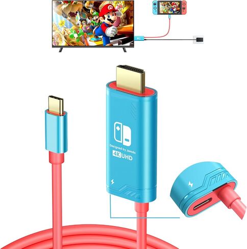 JINGDU USB C to HDMI Cable Compatible with Nintendo Switch 2017/OLED, USB-C HDMI Cable Replaces the Original Switch Dock for TV Screen Mirroring, 4K30Hz, Blue in Kuwait