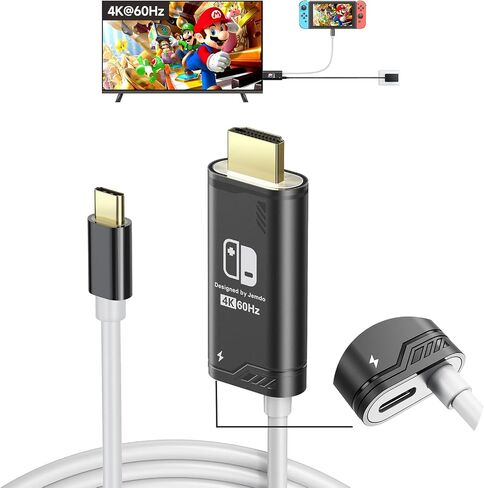 JINGDU USB C to HDMI Cable Compatible with Nintendo Switch 2017/OLED, USB-C HDMI Cable Replaces the Original Switch Dock for TV Screen Mirroring, 4K30Hz, Blue in Kuwait
