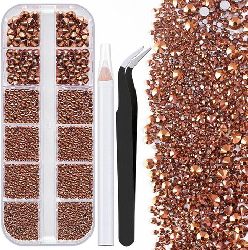 Two Packs of Flatback Rhinestones 4520 Pcs Rainbow Gems Crystal Nail Rhinestones for Crafting, Colorful+ AB+Transparent White Rhinestones for Bedazzling with Picker Tools for Nail Art and Face Makeup in Saudi Arabia