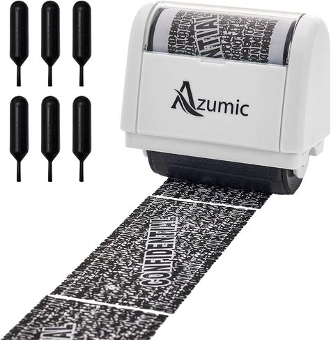 Identity Theft Protection Roller Stamp 6 Pack Refills - Confidential Address Blocker Anti Theft Prevention Stamps - by Azumic (Light Blue) in Saudi Arabia