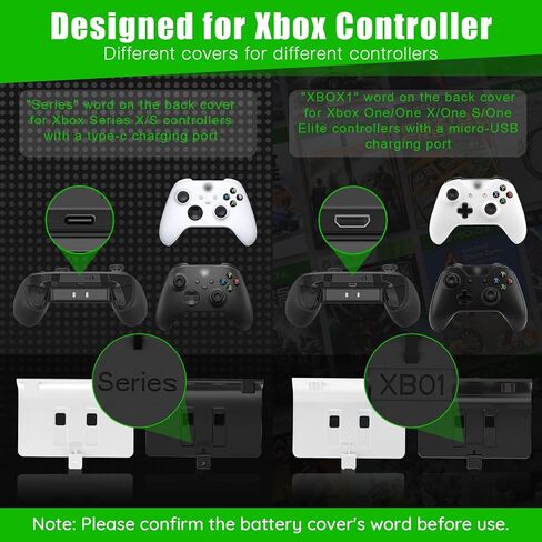 KEKUCULL Dual Dock Charging Station Compatible with Xbox Series X/S, Xbox One/One X/One S Controllers, Efficient Xbox Controller Charger with 2 * 1100mah Rechargeable Controller Battery Packs(Black) in Kuwait