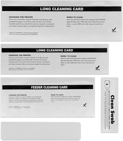 105999-701 12-Pack Cleaning Card 2 Piece Set for Zebra ZXP Series 7 ZXP7 ID Card Printer,12 Printer Path Cleaning Cards and 12 Feeder Cleaning Cards in Kuwait