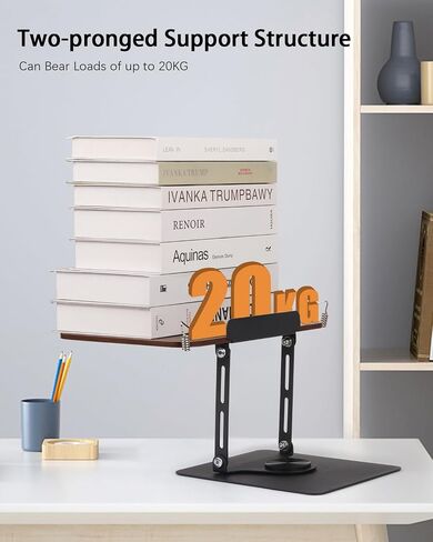 حامل كتب للقراءة، حامل كتب قابل للتعديل مع قاعدة دوارة 360 درجة ومشابك صفحات، حامل كتب طبخ سطح المكتب قابل للطي بدون استخدام اليدين لأوراق الموسيقى والكمبيوتر المحمول والوصفات والكتب المدرسية (أكريليك) in Kuwait