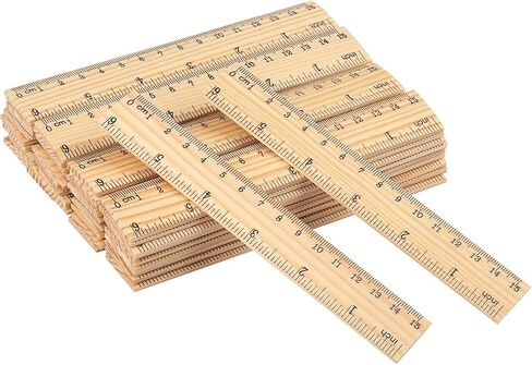 144 عبوة من المساطر الخشبية، مسطرة مدرسية خشبية مزدوجة الجوانب مقاس 8 بوصات للمنزل والطلاب والاستخدام المكتبي، بمقياسين، من GNIEMCKIN in Kuwait