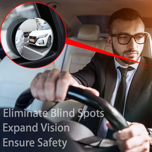 4 قطع مرايا النقطة العمياء للسيارة قابلة للتعديل عالية الدقة بزاوية رؤية واسعة وجانب السيارة والرؤية الخلفية مرآة محدبة مستديرة بدون إطار للسيارات وسيارات الدفع الرباعي والدراجات النارية والشاحنات والقوارب (مروحة) in Saudi Arabia