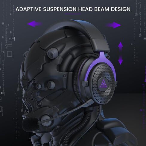 سماعة EKSA E900 مع ميكروفون للكمبيوتر الشخصي، PS4، PS5، Xbox - ميكروفون إلغاء الضوضاء قابل للفصل، صوت محيطي ثلاثي الأبعاد، مريح قوي، سماعة رأس سلكية للألعاب والكمبيوتر والكمبيوتر المحمول والمحول والمحمولة (مقبس 3.5 مم) in Kuwait