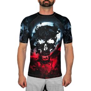 Men's The Unkindness Short Sleeve BJJ Rash Guard MMA Black