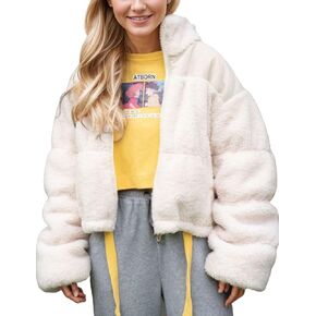 سترة نسائية منتفخة قصيرة بسحاب كامل وياقة واقفة، معطف مبطن مع جيوب in Kuwait