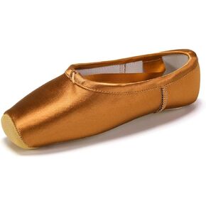 SWDZM Professional Ballet Pointe Shoes Satin for Kids Girl and Women PU Soled Ballet Pointe Dance Shoes with Toe Pads