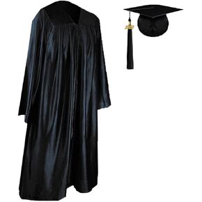 [2024 Unisex Adult's Shiny Graduation Gown Cap Tassel Set,Graduation Robe for High School and College Ceremony