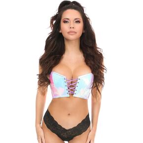 Daisy corsets womens Lavish Mermaid Holo Lace-up Short Bustier TopBustier