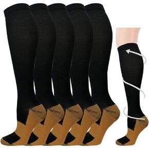 Hi Clasmix Graduated Compression Socks for Women&Men Wide Calf Comfort Best for Circulation,Pregnancy,Media,Nurse,Running,Travel