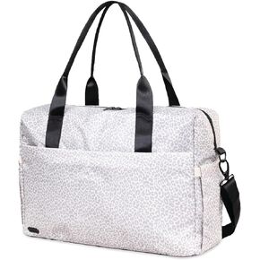 Jadyn Carry-On Travel Duffel Bag for Women, 18" Weekender Bag with Laptop Compartment and Trolley Sleeve, Ideal for Work, Gym, and Overnight Trips (Desert Leopard)