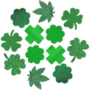 عيد القديس باتريك الحلمة يغطي المرأة أوراق البرسيم على شكل أغطية مثير بتلات الثدي رقيقة فطائر اللحم ملصقات الأخضر in Kuwait