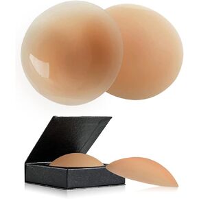 أغطية حلمات فطائر اللحم من بارنيكس للنساء قابلة لإعادة الاستخدام مع صندوق سفر - حمالة صدر غير مرئية من السيليكون الرقيق للغاية in Kuwait