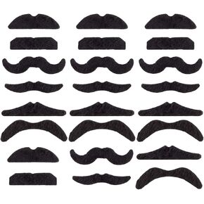 U_star 48 PCS Fake Mustaches,Novelty Mustache Party Supplies, Self Adhesive Mustache for Masquerade Party Performance Black, Medium
