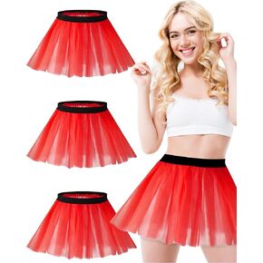 4 Pcs Carnival Tutu Skirt Women 3 Layer Tutu Dress Running Apparel for 80 90s Mardi Gras Costume Accessories