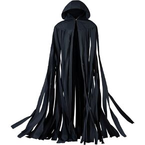 Mistcloak Dark Grey Strips Women Mens Hooded Cardigan Long Cape Cloak Robe for Unisex Adult
