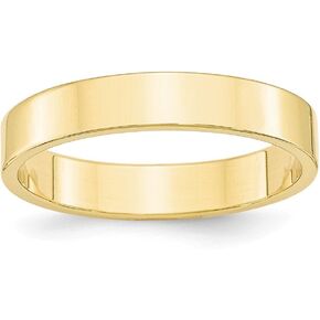 Sonia Jewels 10k Yellow Gold 4mm Flat Plain Classic Wedding Band Ring