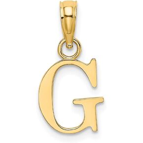 Solid 14k Yellow Gold G Block Initial Letter Alphabet Charm Pendant in Saudi Arabia