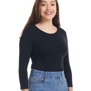 ESTEEZ 3/4 Sleeve Cotton Snug Fit Boat Neck Layering T-Shirt for Women
