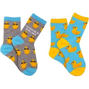 Everything Legwear Kids Easter 2 Pair Pack Crew Socks - Chicks Dig Me - Fits Shoe Size 9-3 (2 Pair)
