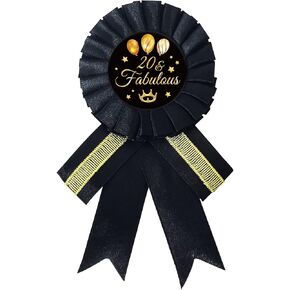 دبوس شارة صفيح رائع 20 ورائع، دبوس عيد ميلاد سعيد 20، هدية عيد ميلاد 20، زر بروش ملون لتزيين حفلات عيد الميلاد العشرين - وردة ذهبية وسوداء in Kuwait