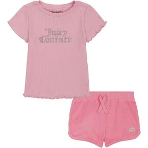 Juicy Couture Girls 2 Piece Knit Short Set2 Piece Knit Short Set