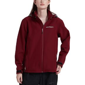 Acme Projects Women's Fleece Lined Softshell Jacket with Detachable Hood, Waterproof, Breathable, 8000mm/5000gm, YKK Zipper