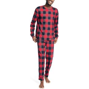 Nautica Men's Waffle Buffalo Plaid Pajama Pant Set