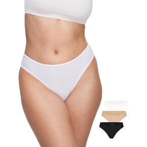 MagneticFit Cheeky Underwear for Women Stretchy High Cut Panties Sexy Tagless Briefs 3 Pack