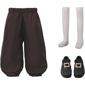 Boys Colonial Costume Set Knicker Pants Shoe Buckles White Socks Accessories for Colonial Style Boys Knicker Pants