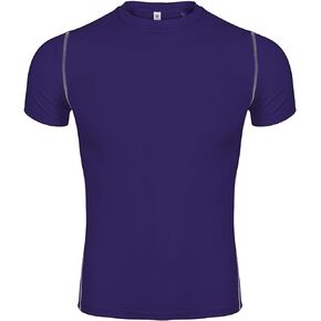 TopTie Men's Compression Base Layer, Short Sleeve Sports Top, Athletic Workout T-Shirt