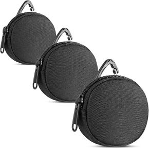 حامل أكياس العملات المعدنية، حقائب EDC التكتيكية المطورة، محفظة صغيرة للعملات المعدنية بسلسلة مفاتيح مع مشبك مثلث للسفر في الهواء الطلق، والمشي لمسافات طويلة، وصيد الأسماك، وركوب الدراجات، والصيد، إلخ. (3 قطع أسود) in Kuwait