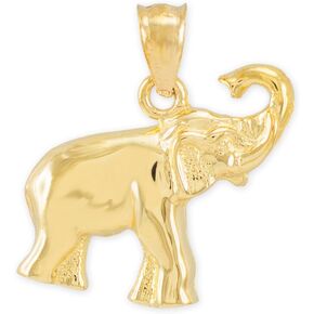 Polished 14k Yellow Gold Lucky Indian Elephant Charm Pendant