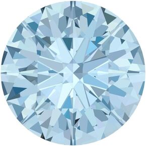 0.25 to 3 ct Round Cut VVS1 Simulated Blue Aquamarine March Birthstone