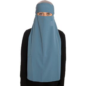 TheHijabStore.com Women's Thick 1-Layer 27 inches Long Premium Polyester Niqab Muslim Face Veil Mask