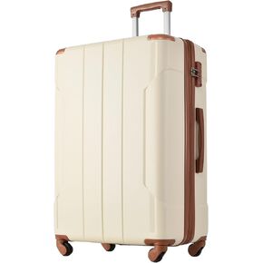 3 Pieces Hardshell Luggage Sets 20"+24''+28" Luggages Spinner Suitcase With TSA Lock Lightweight Luggage Set For Women Men Outdoor Travel Black+Brown 16 in Kuwait