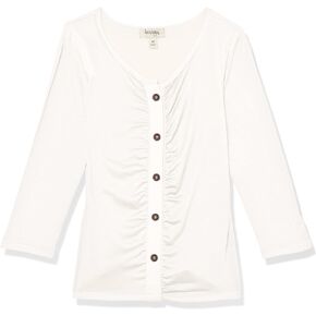 Speechless Girls' Long Sleeve Ruched Button Up Top