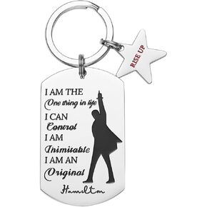 Hamilton Musical Merchandise Keychain Inspirational Gifts Cute Keychains for Women Teen Girls Daughter Son