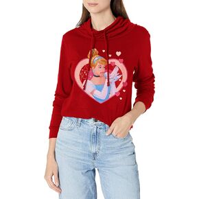 Disney Princesses Cinderella Hearts Women's Cowl Neck Long Sleeve Knit Top