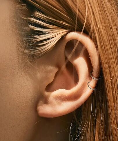 18 قطعة 20 جرام 316L حلقات الأنف من الفولاذ المقاوم للصدأ هوب للنساء والرجال تشيكوسلوفاكيا الأنف ترصيع الفرس يتوقف الأنف الأطواق مزدوجة الأنف الدائري الثقب مجوهرات in Kuwait