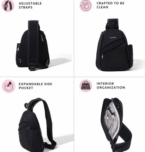 Baggallini Medium Sling Backpack - Lightweight Sling Bag with Convertible Adjustable Shoulder Strap in Saudi Arabia