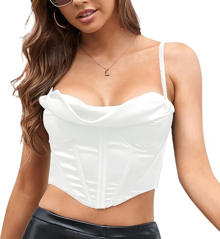 Womens Corset Top Sexy Summer Going Out Crop Tops Y2k Cute Boned Straps Backless Bustier Bra in Saudi Arabia