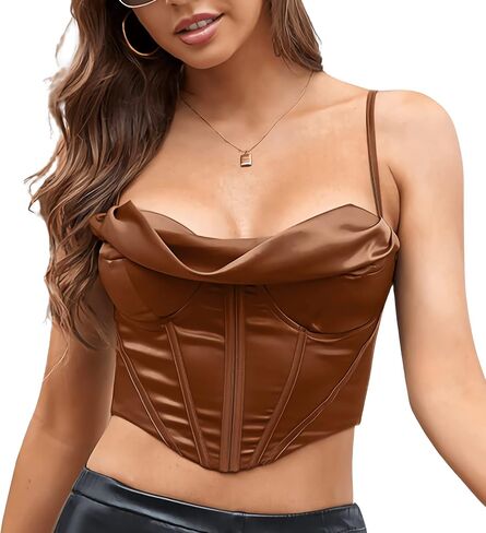 Womens Corset Top Sexy Summer Going Out Crop Tops Y2k Cute Boned Straps Backless Bustier Bra in Saudi Arabia