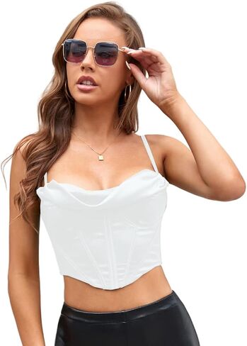 Womens Corset Top Sexy Summer Going Out Crop Tops Y2k Cute Boned Straps Backless Bustier Bra in Saudi Arabia