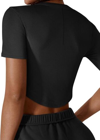 تيشيرتات نسائية مثيرة بأكمام قصيرة من LASLULU، قمصان للتمرين، قمصان صيفية لطيفة وجذابة، قمصان قصيرة in Kuwait