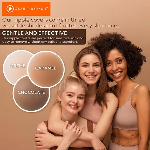 Olie Pepper 2-Pairs, Nipple covers sticky, Reusable nipple covers for women, Nipple Pasties Pack, Silicone nipplecovers in Saudi Arabia